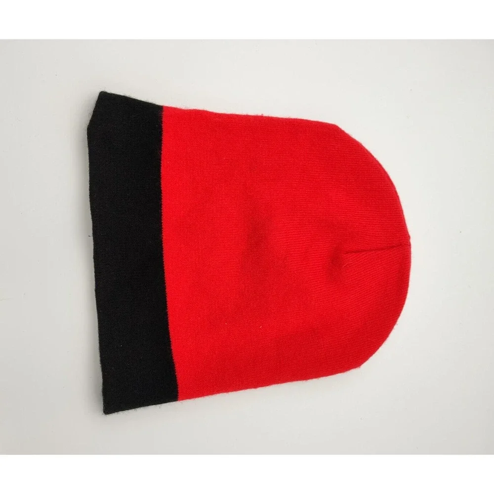 Nintendo Super Mario Face Pom Beanie One Size 2019 Red Black EUC‎